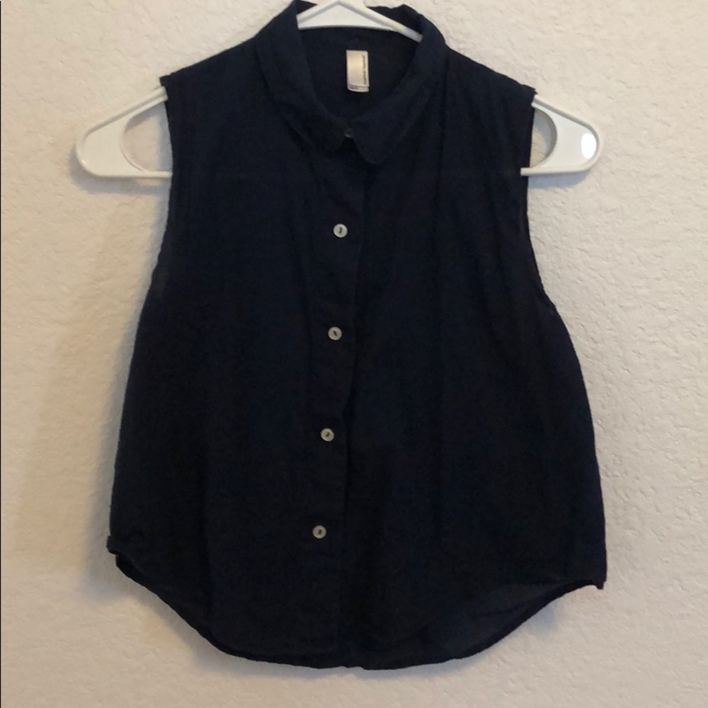 Button up crop top shirt